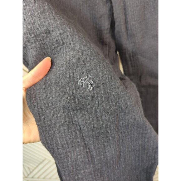 Zara Men's Lounge Pants Crinkle Weave BLACK Elastic Waist Pockets CROP LRG READ - Picture 5 of 9